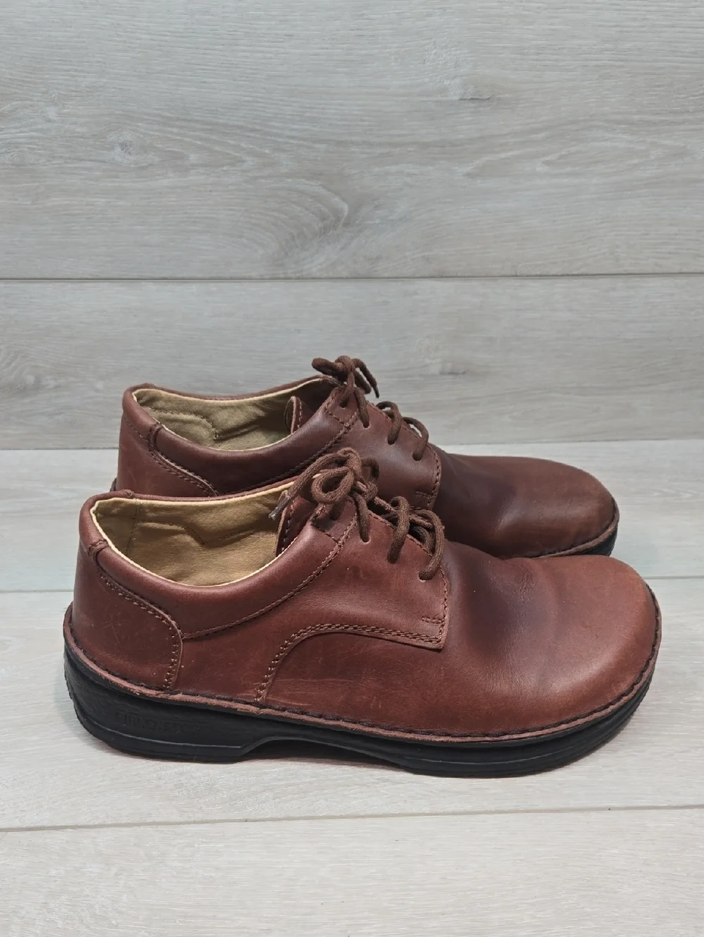 Birkenstok Men's Brown Leather Lace-Up Casual Shoes Sz 45/12